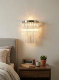Tiered Clear Glass Rod Wall Light