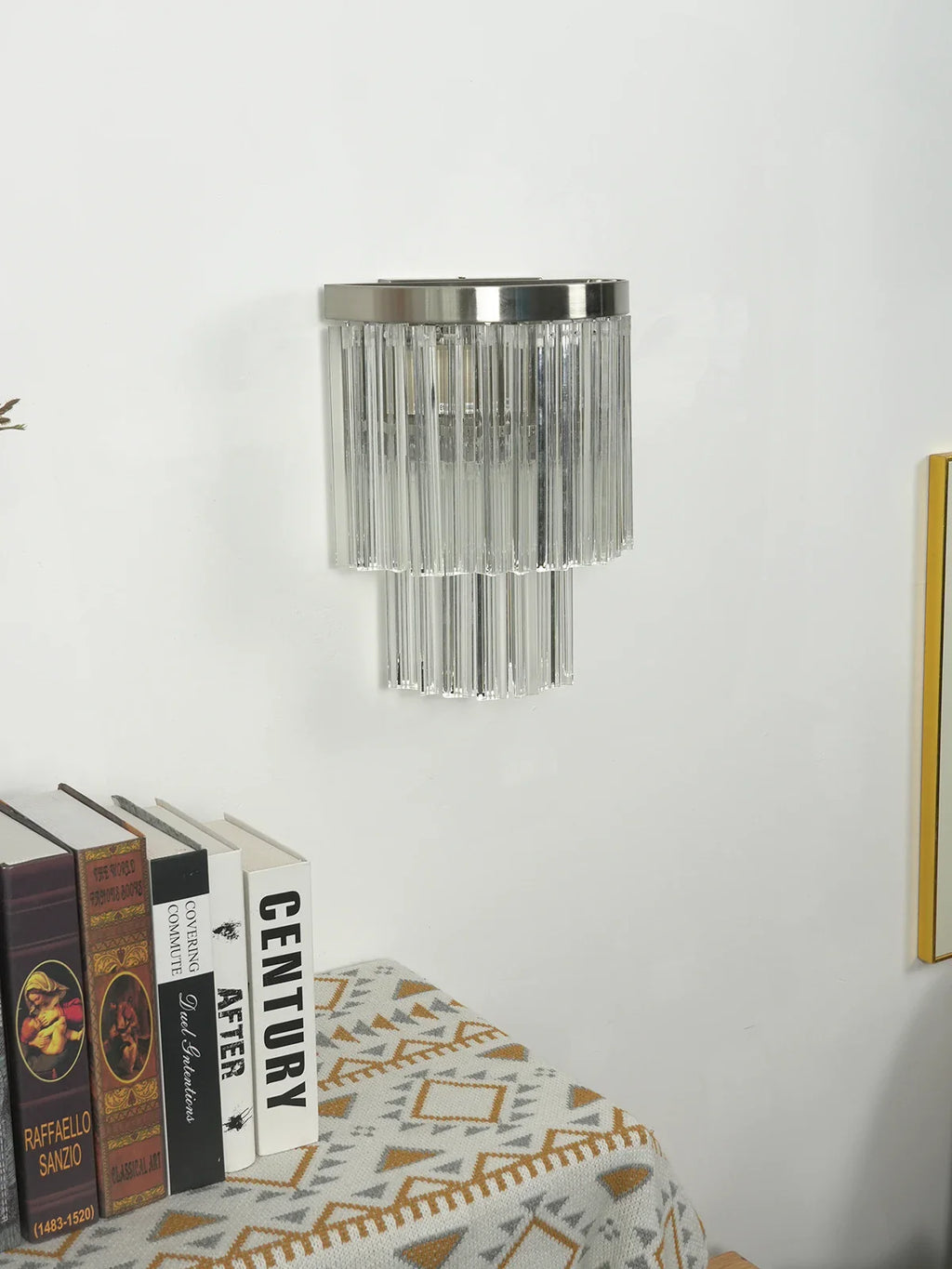 Tiered Clear Glass Rod Wall Light