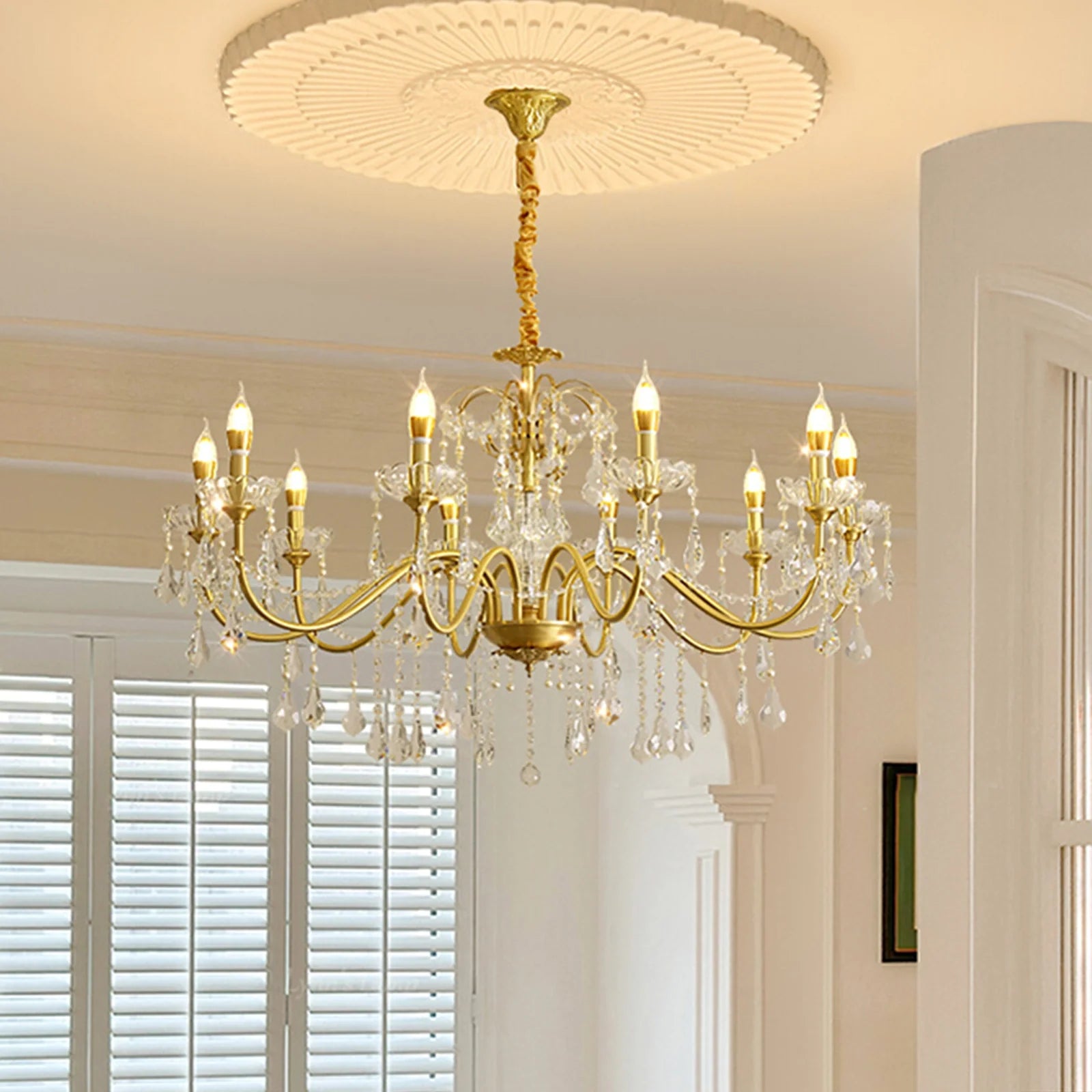 Floral Candelabra Crystal Chandelier