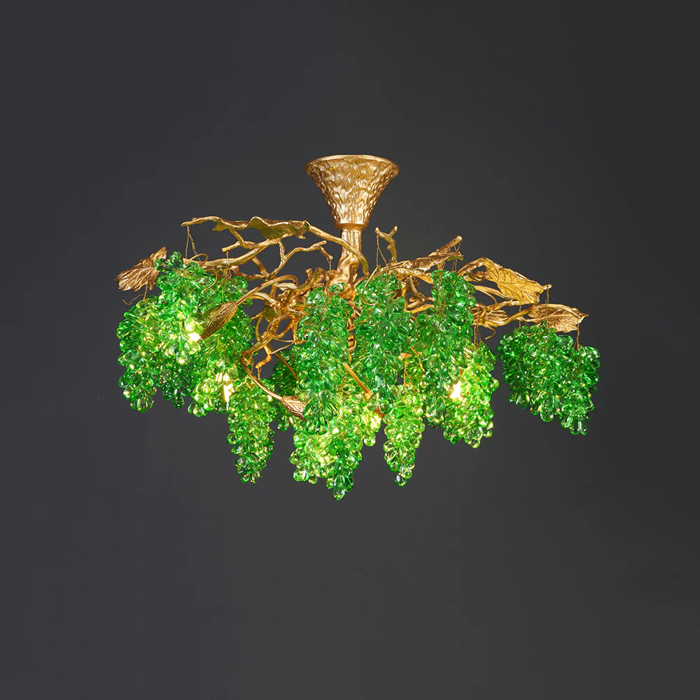 Tree Branch Glass Grape Chandelier