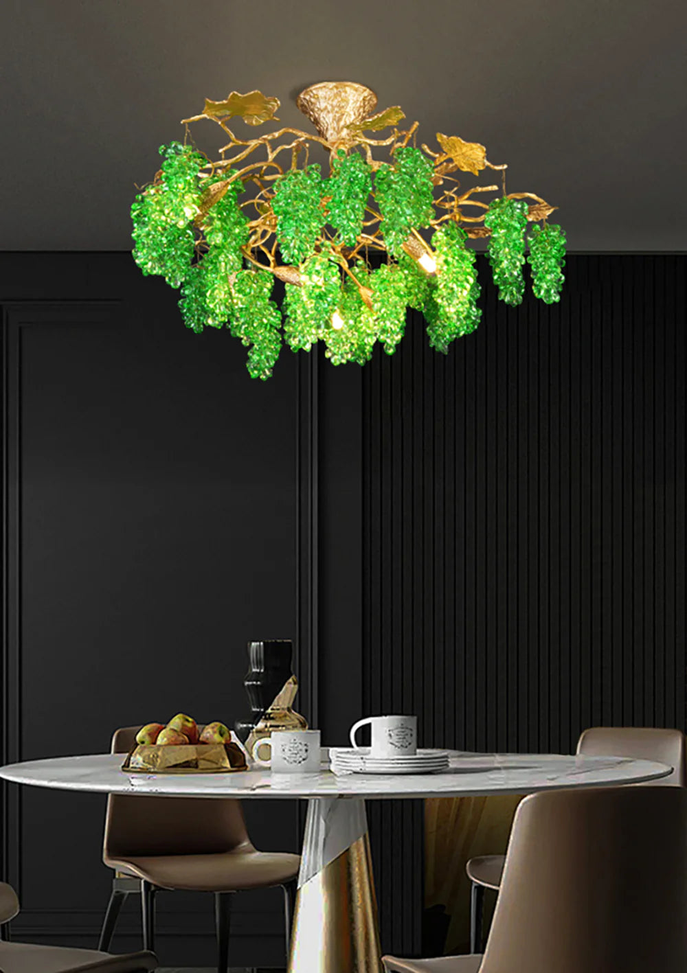 Tree Branch Glass Grape Chandelier