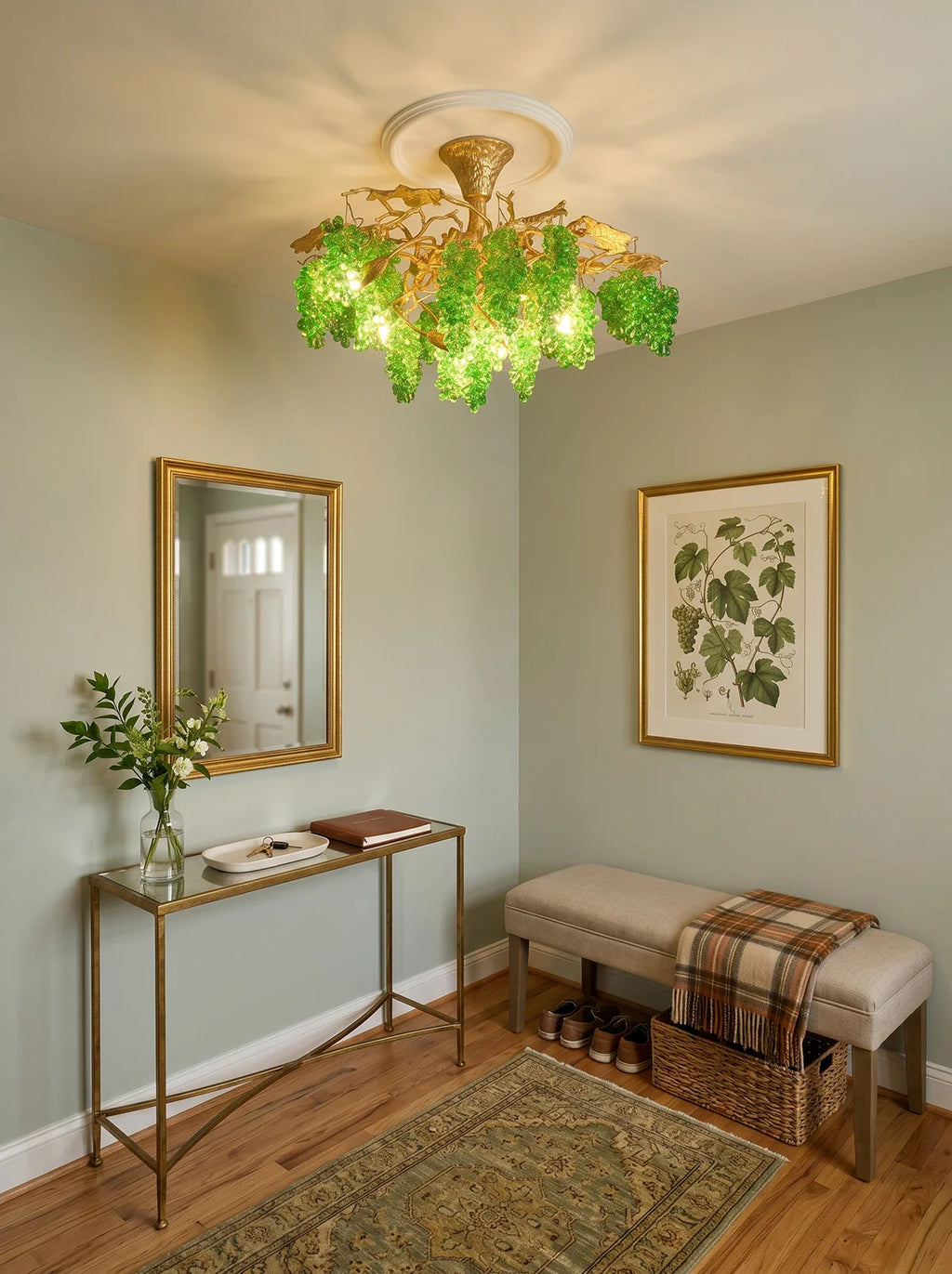 Tree Branch Glass Grape Chandelier