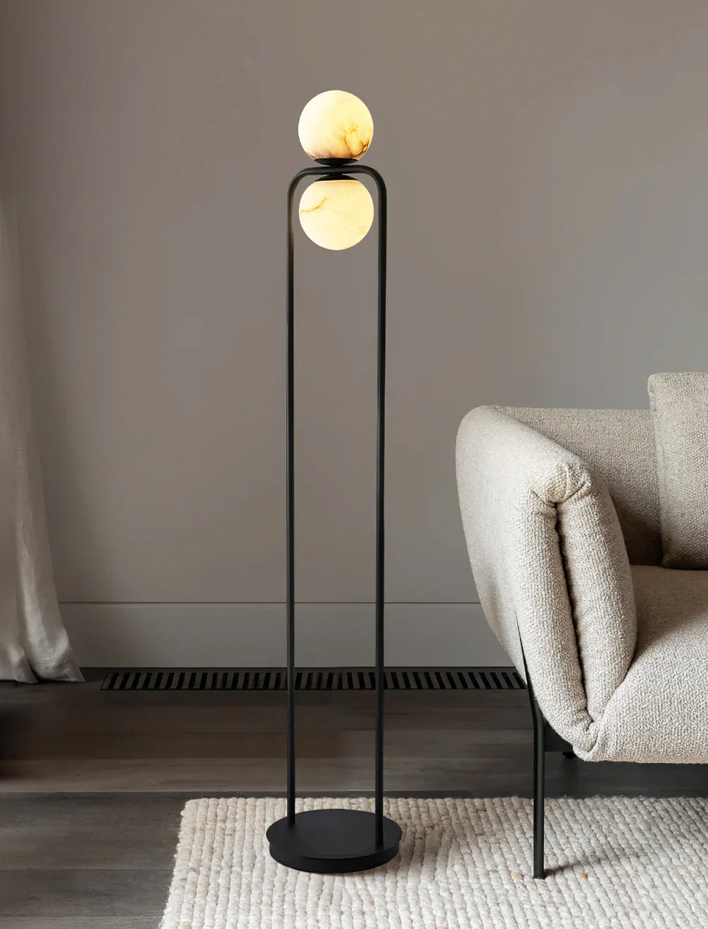 Alabaster Tribeca Black Floor Lamp