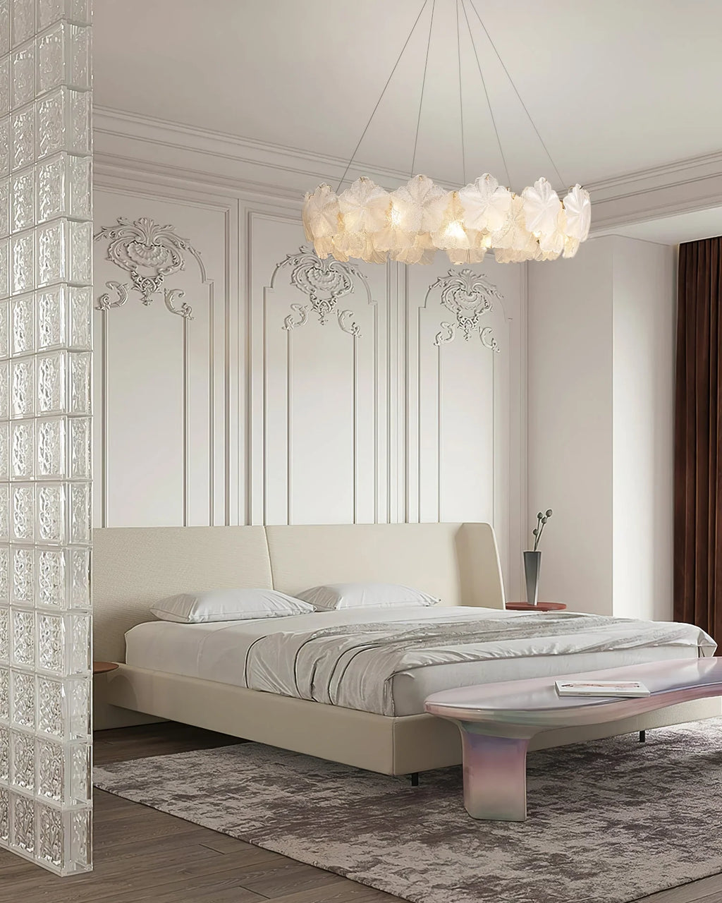 Valery Glass Petal Leaf Chandelier