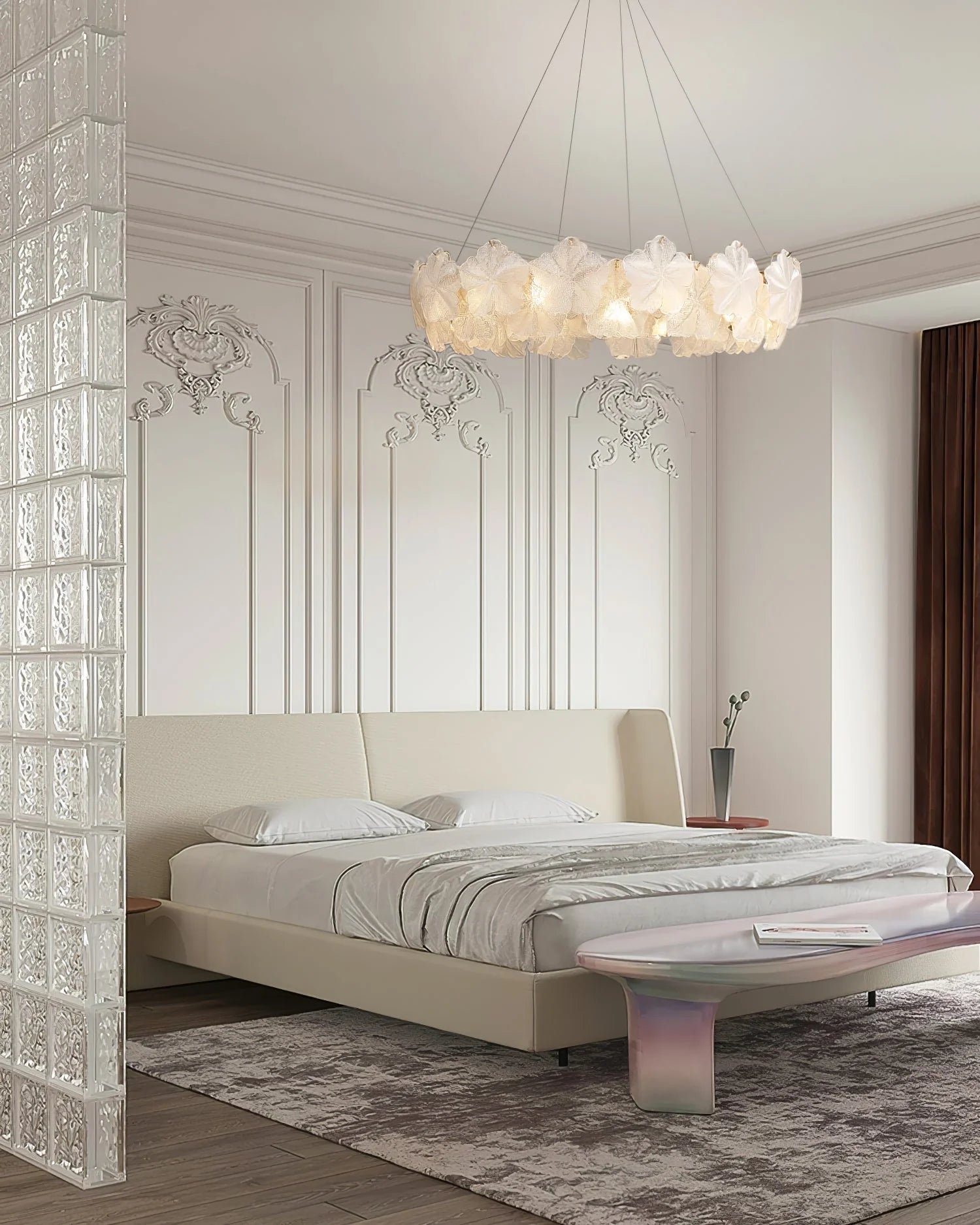 Valery Glass Petal Leaf Chandelier