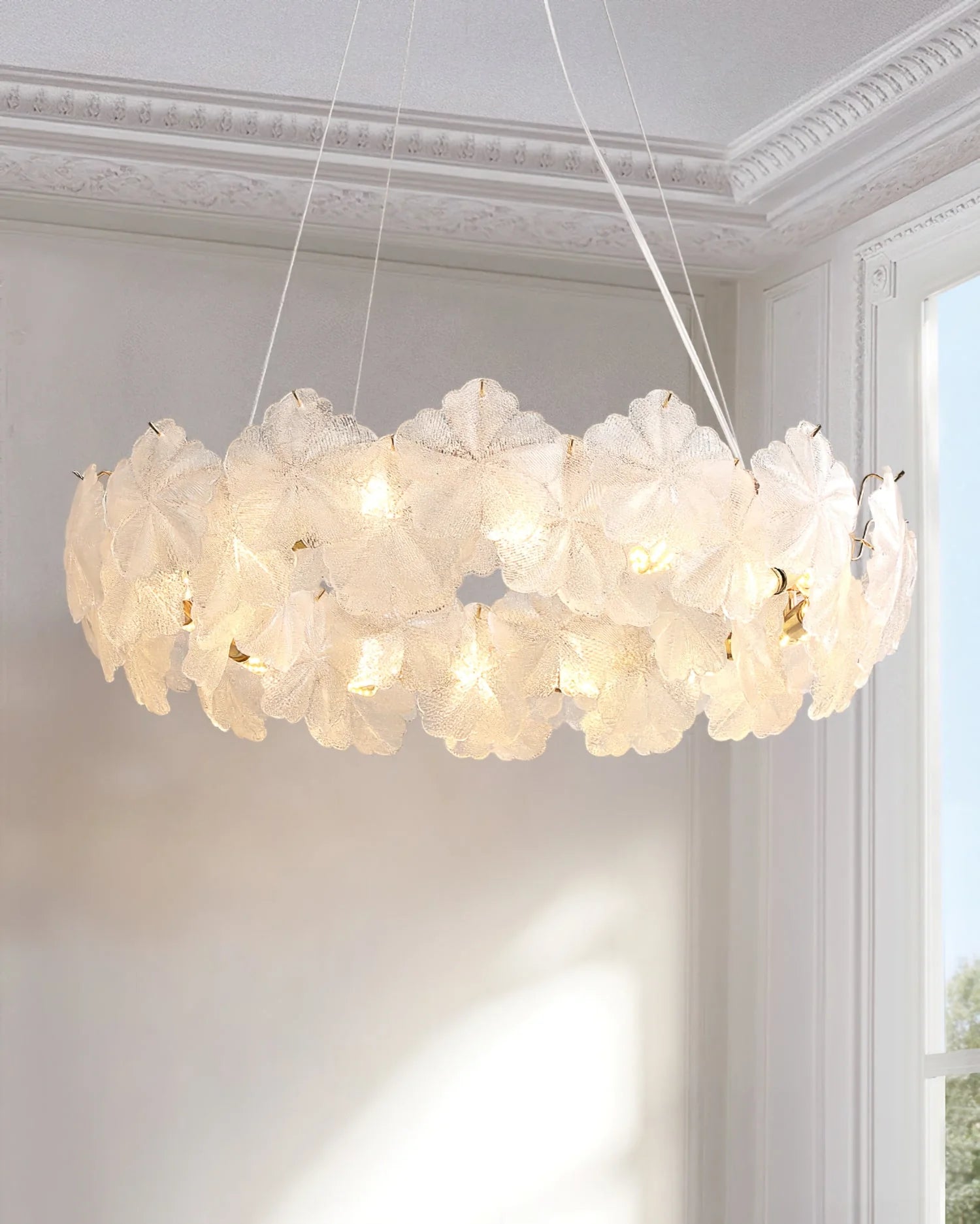 Valery Glass Petal Leaf Chandelier
