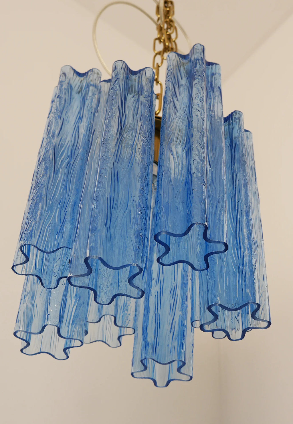 Vintage Blue Murano Glass Chandelier