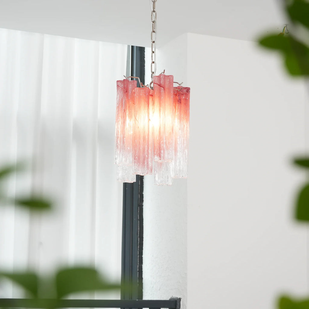 Vintage Gradient Red Murano Chandelier