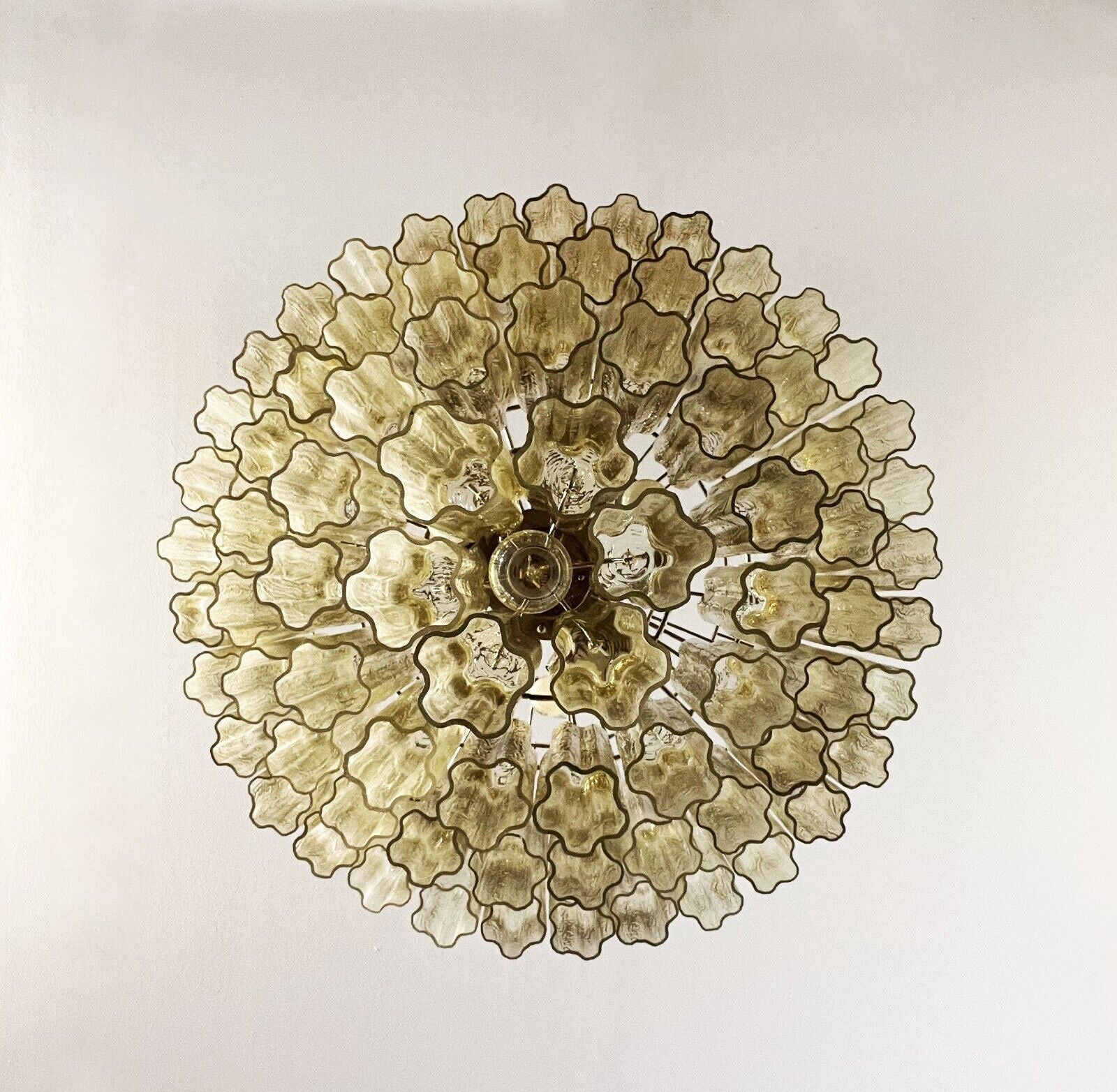 Star-Shaped Amber Glass Chandelier
