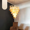 Vintage Murano Caramel Glass Petals Chandelier