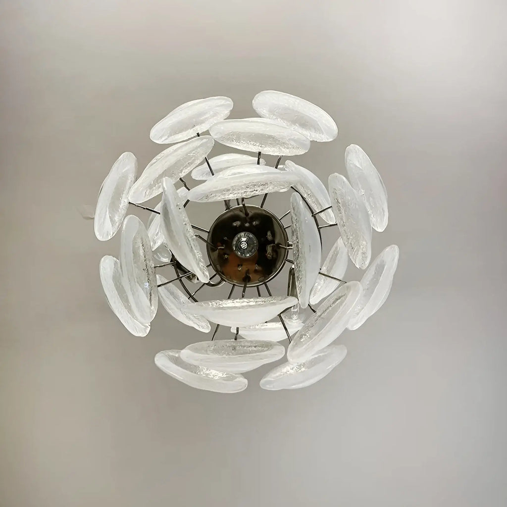 Vintage Murano Lattimo Glass White Chandelier