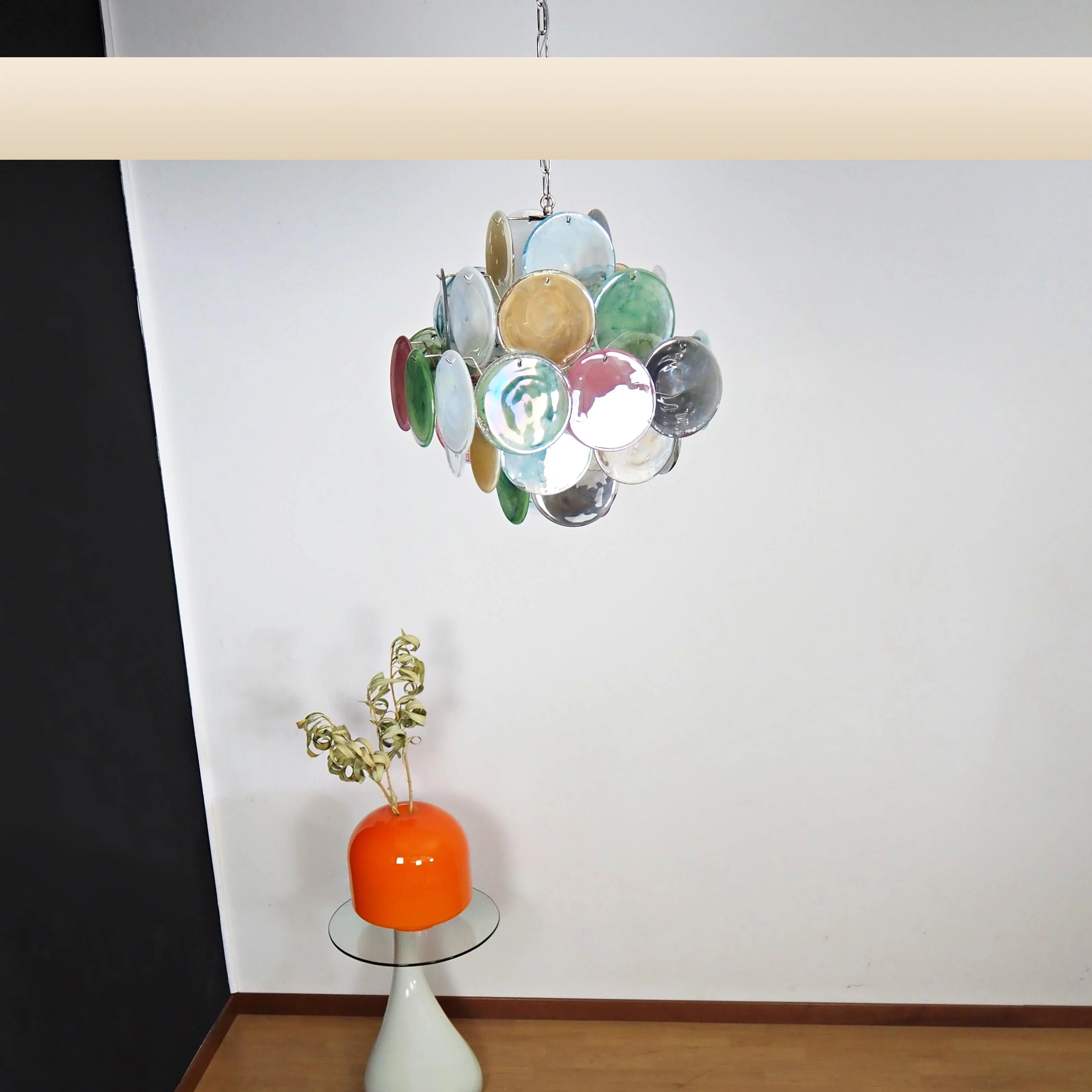 Vintage Murano Multicolored Disks Chandelier