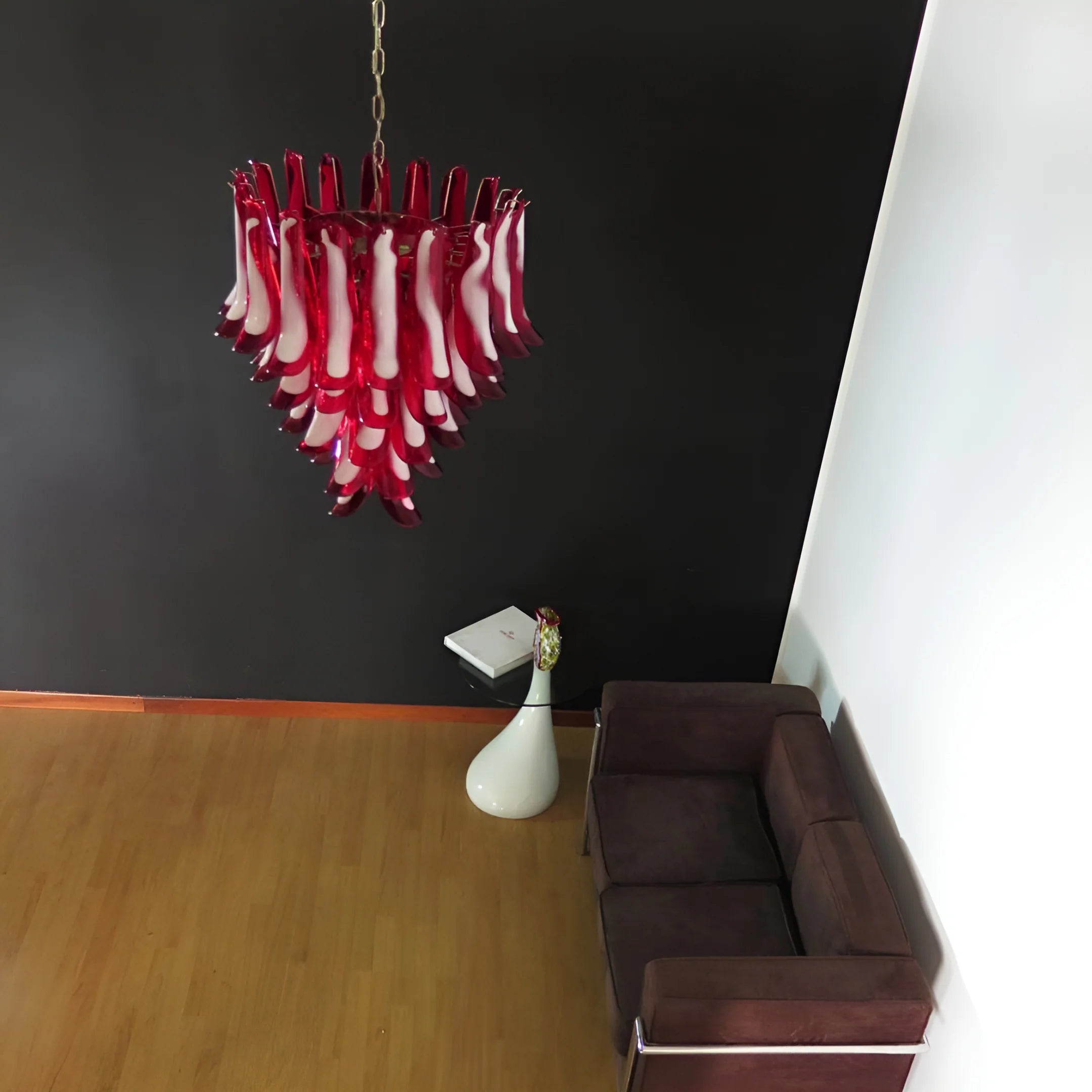 Vintage Red Murano Petals Chandelier