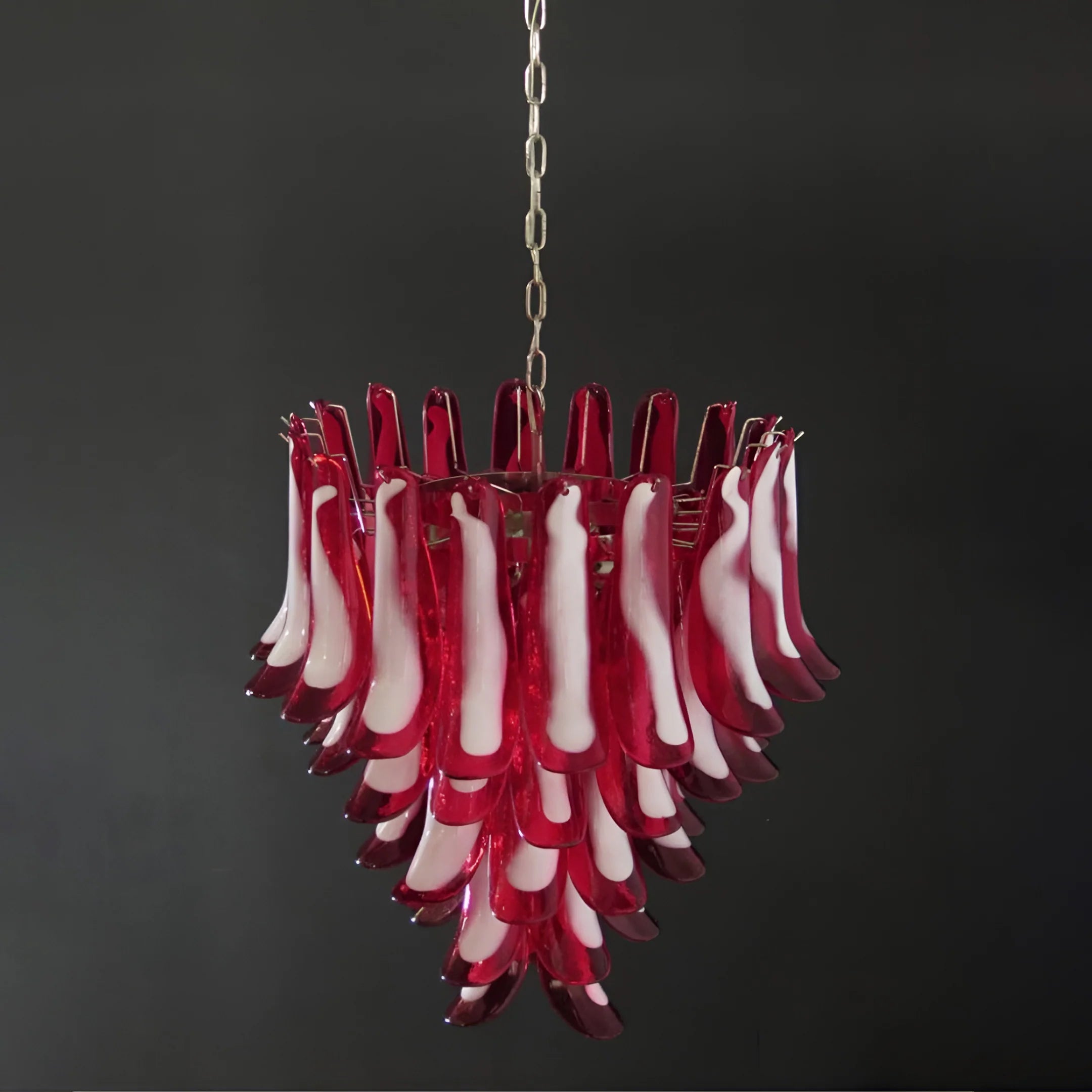 Vintage Red Murano Petals Chandelier