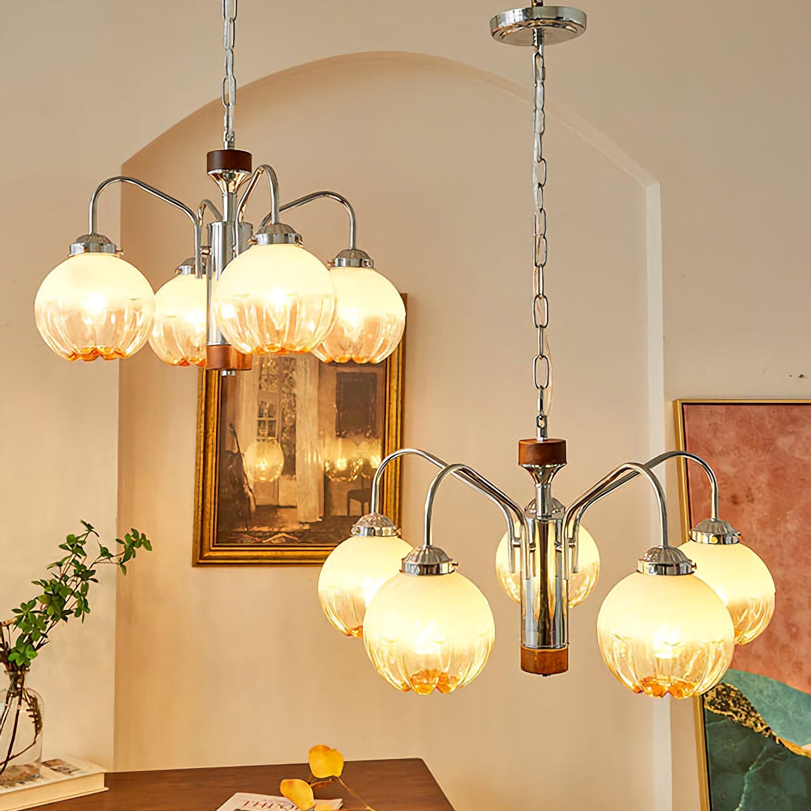 Flower Bud Glass Chandelier