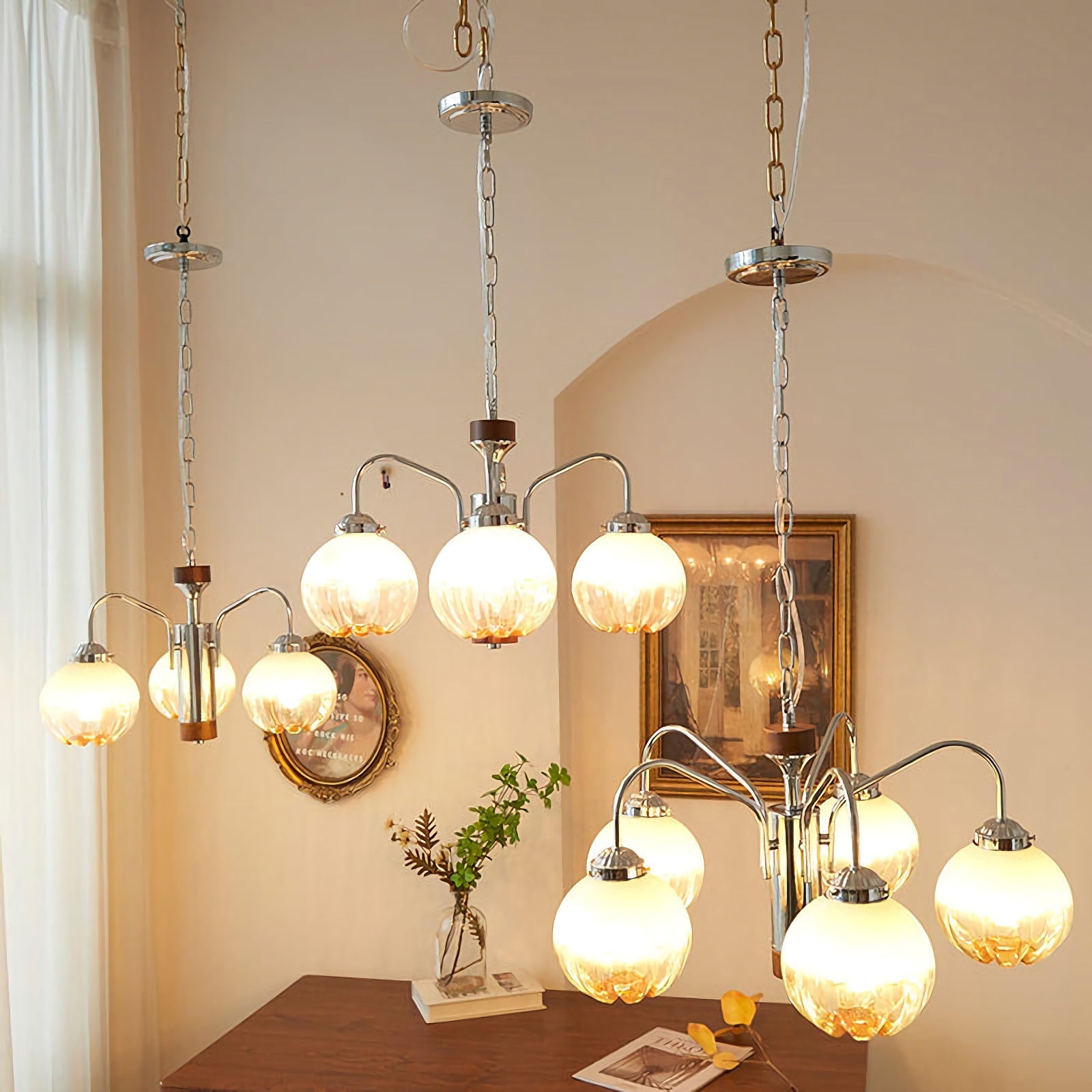 Flower Bud Glass Chandelier