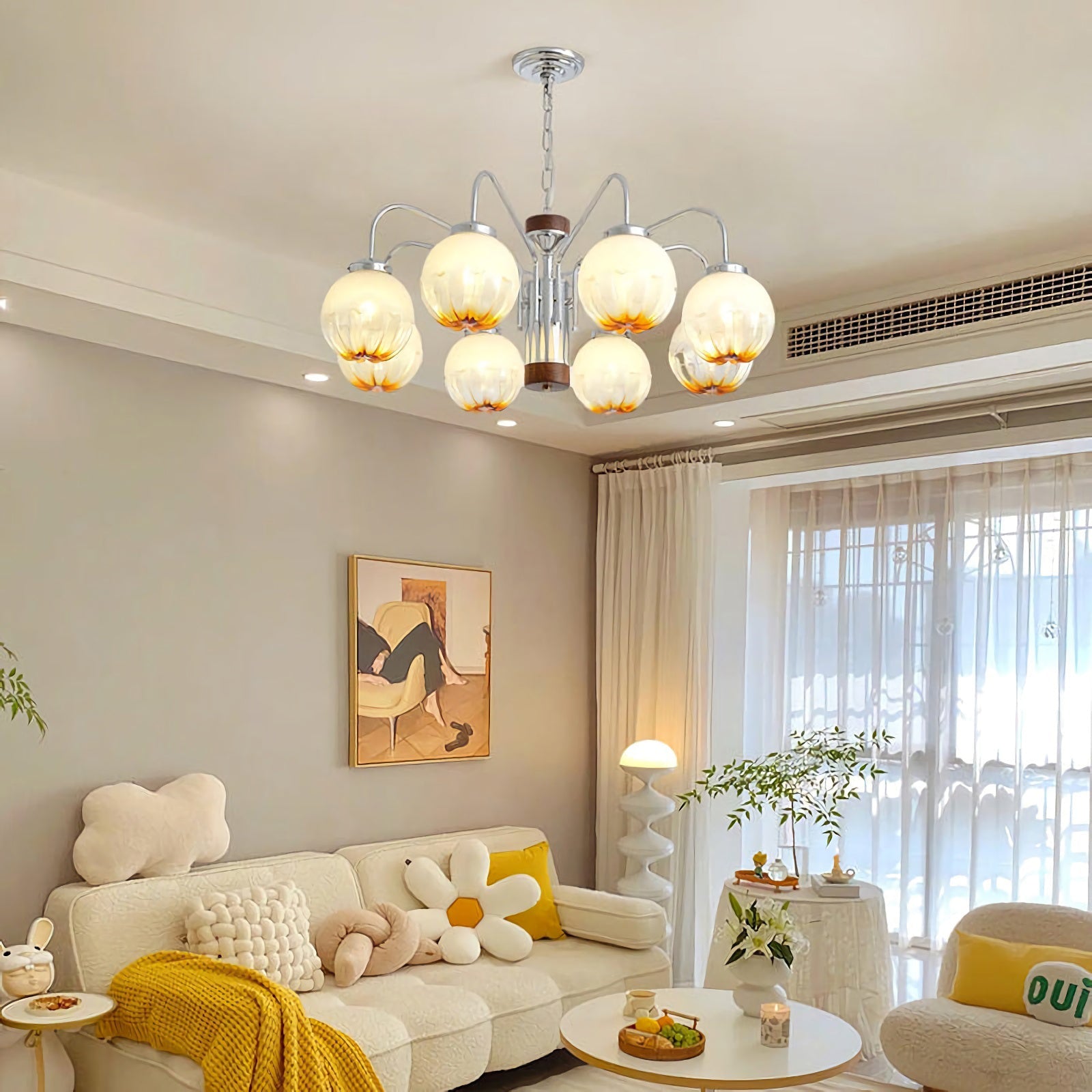 Flower Bud Glass Chandelier