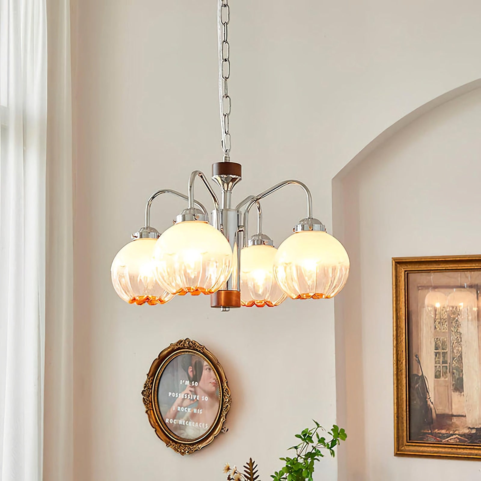 Flower Bud Glass Chandelier