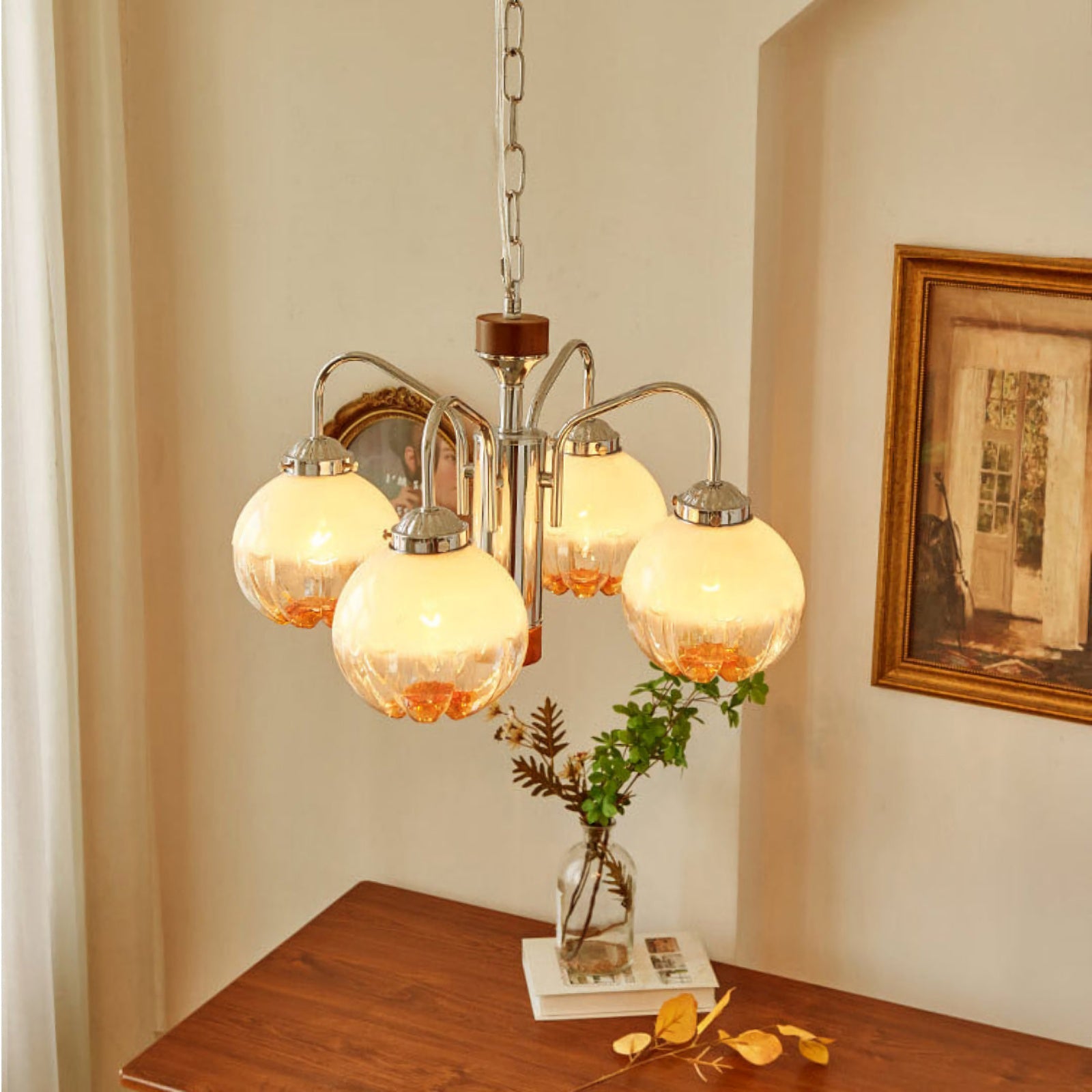 Flower Bud Glass Chandelier