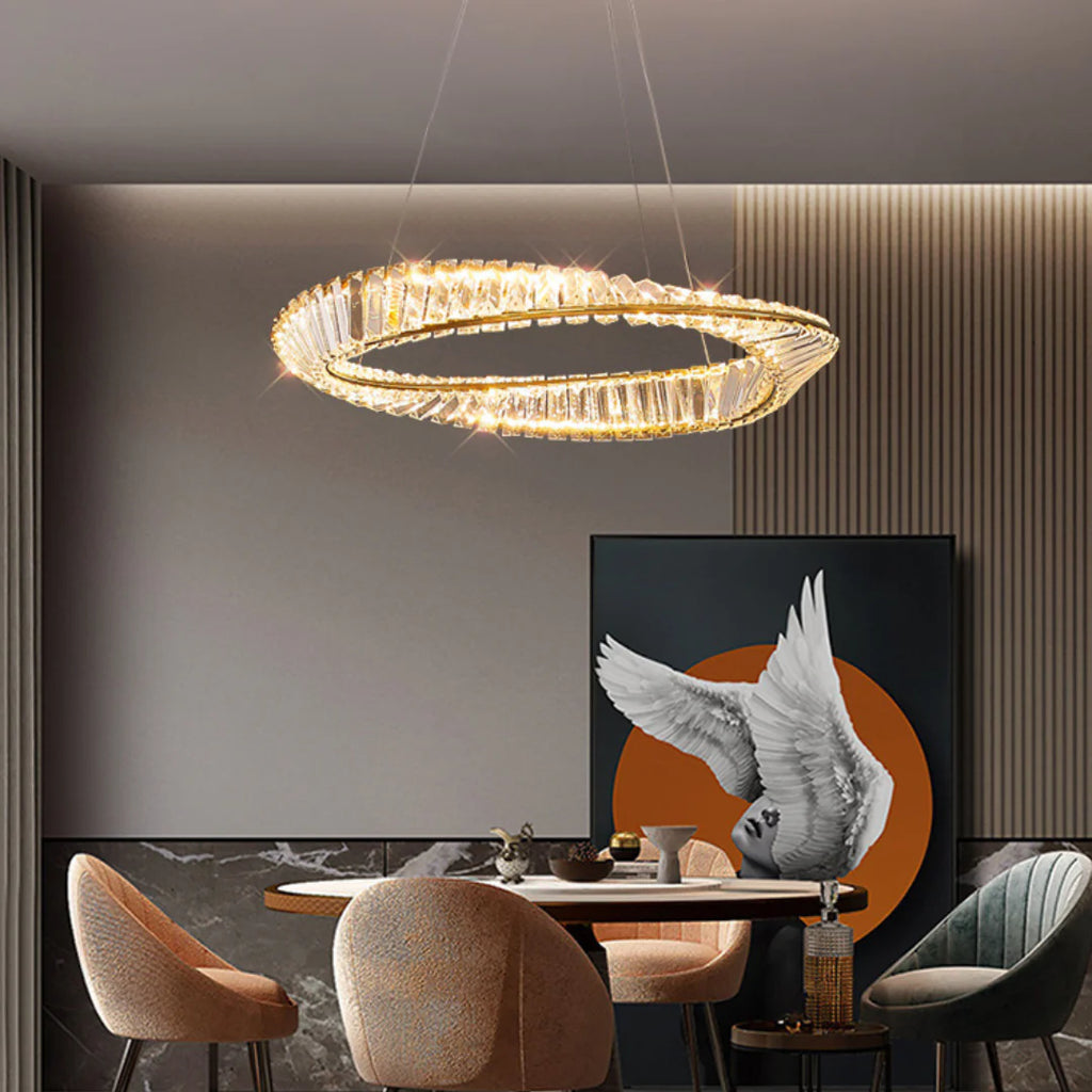 Wave Circle Elegant Crystal Chandelier