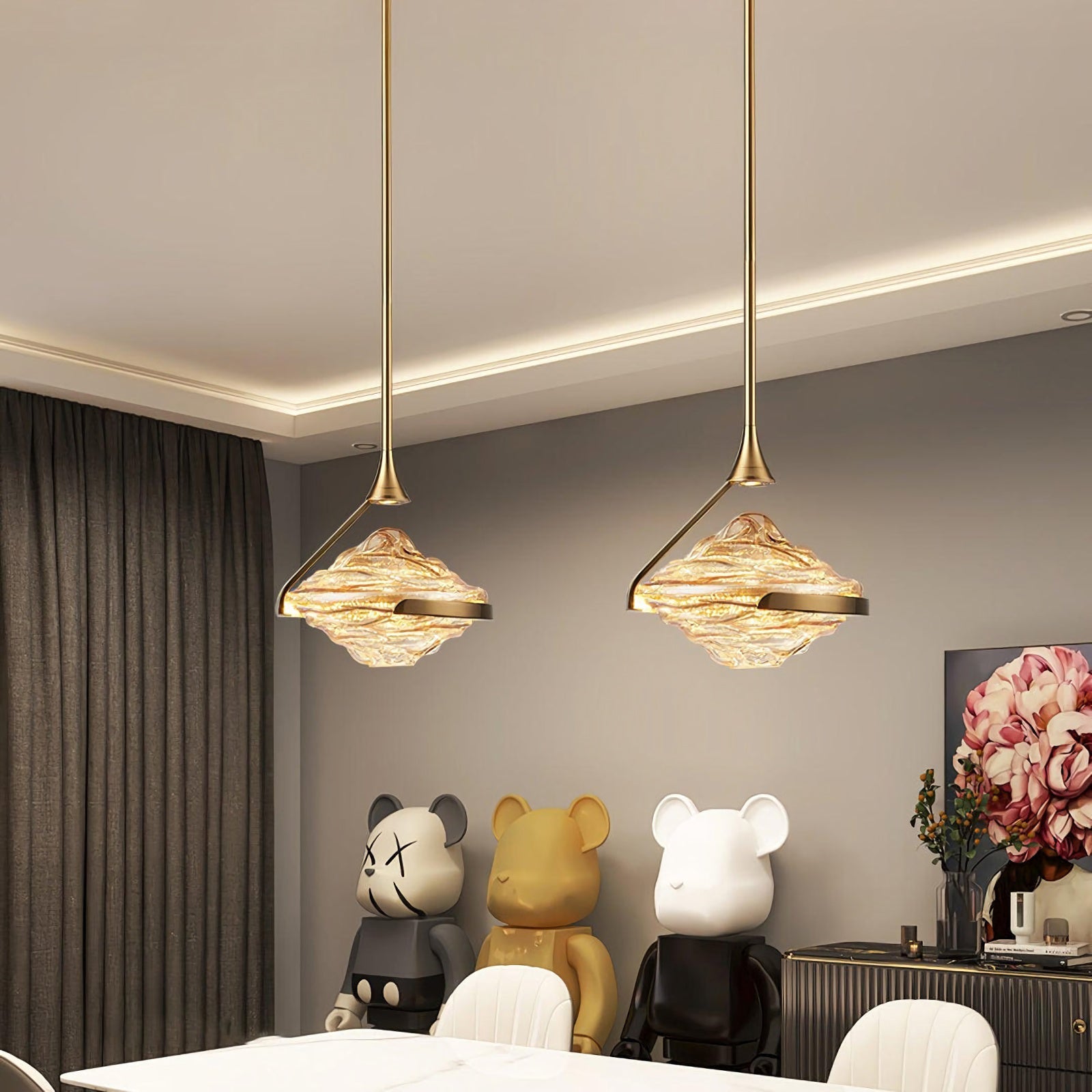 Wavy Glass Modern Pendant Light