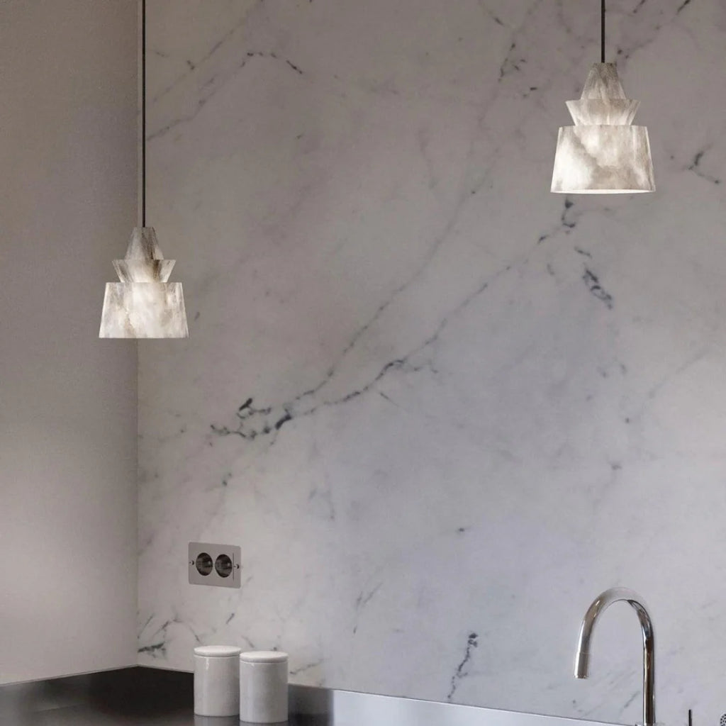 White Alabaster Pendant Light