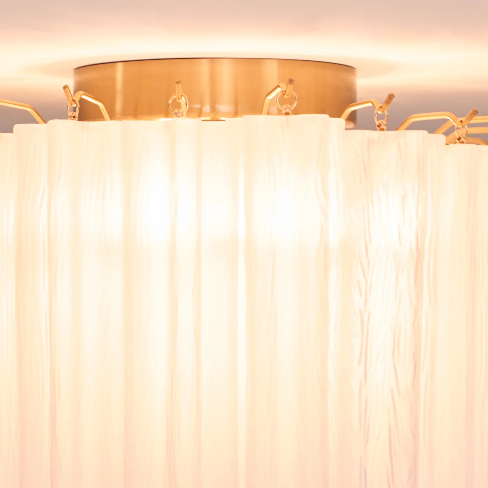 White Glass Tube Murano Ceiling Lamp