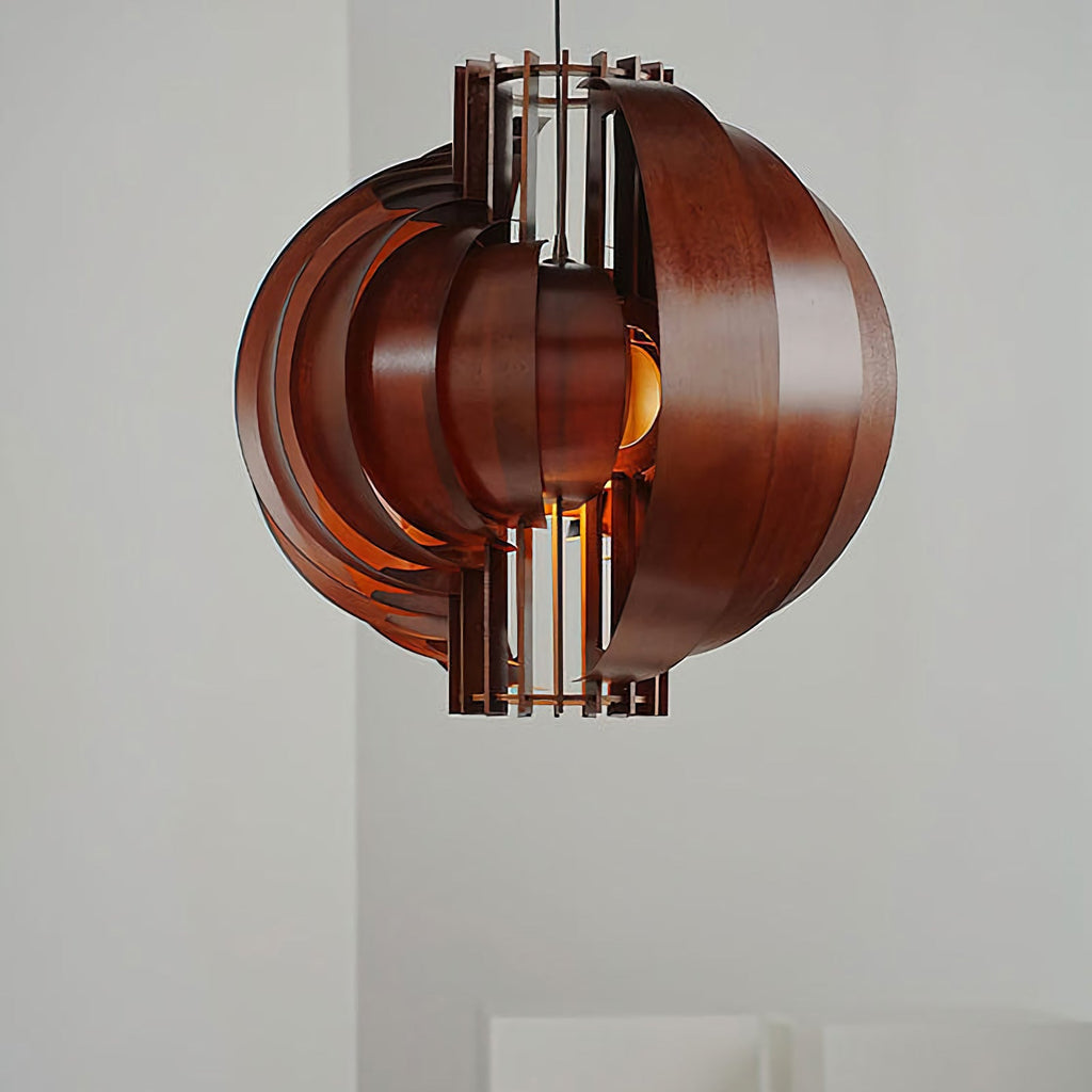 Wooden Lantern Pendant Lamp