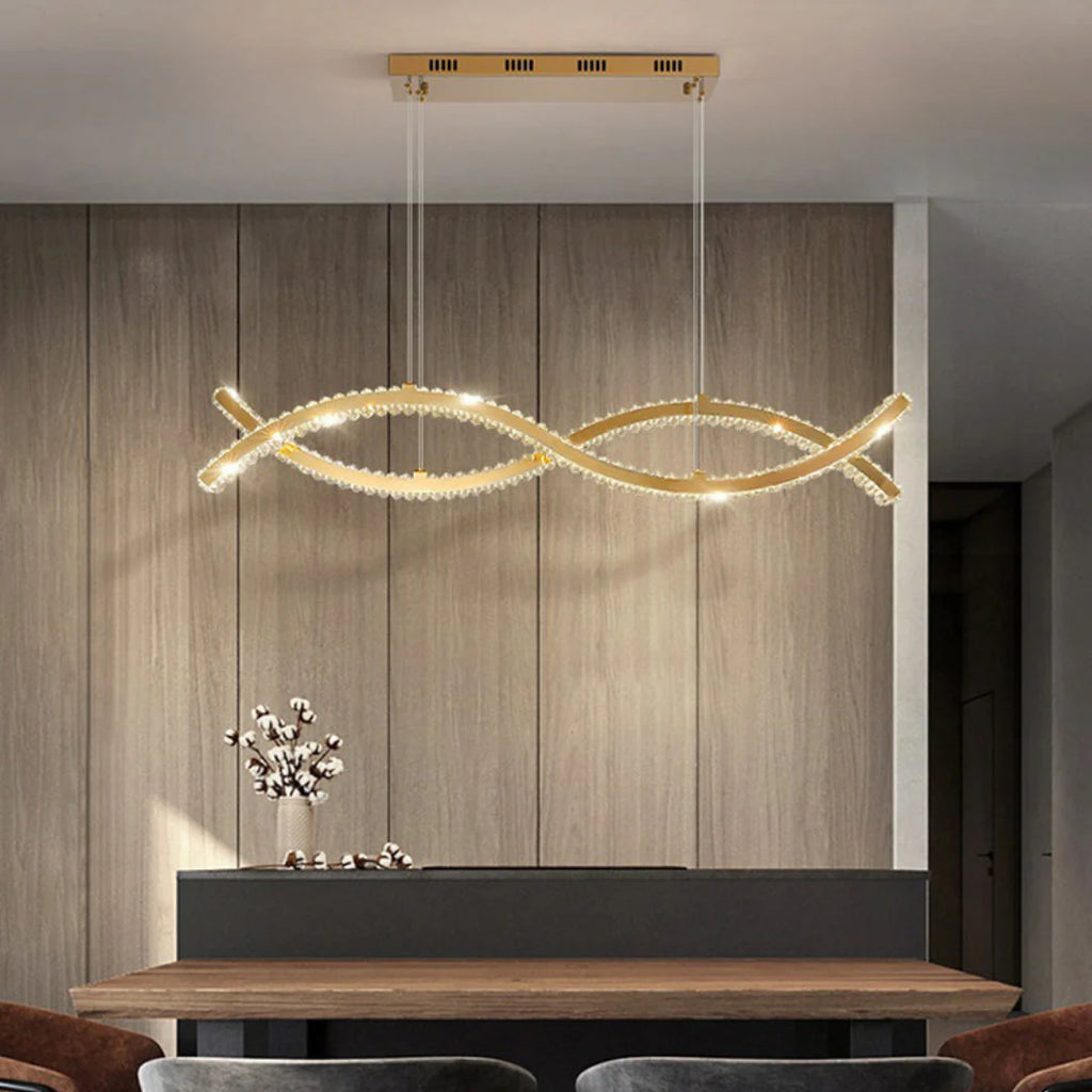 Gold Wave Crystal Chandelier