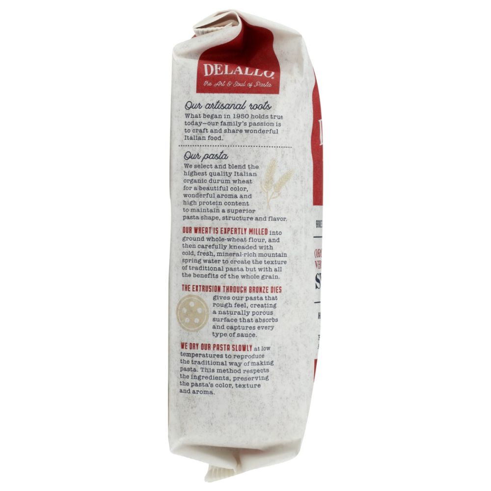 DELALLO: Organic Whole Wheat Pasta Shells, 16 oz