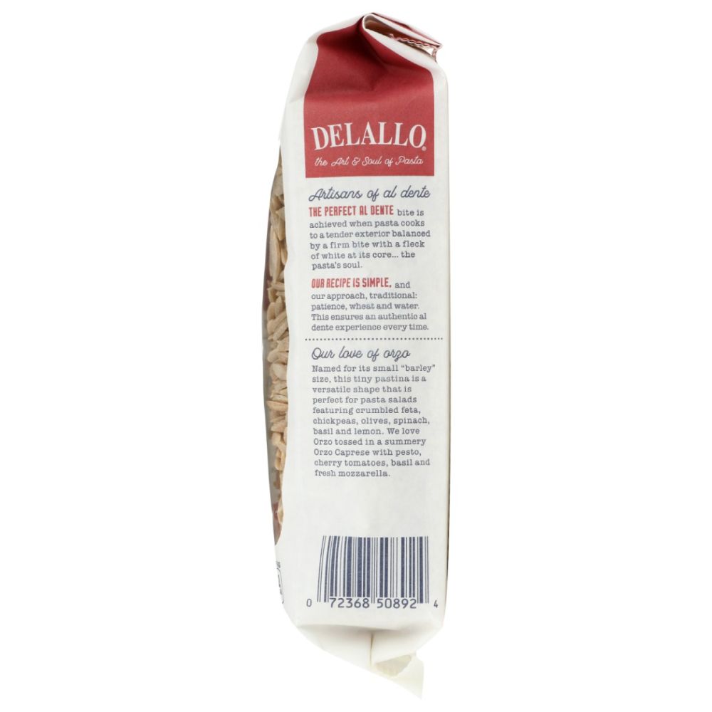 DELALLO: Whole Wheat Orzo Pasta, 16 oz