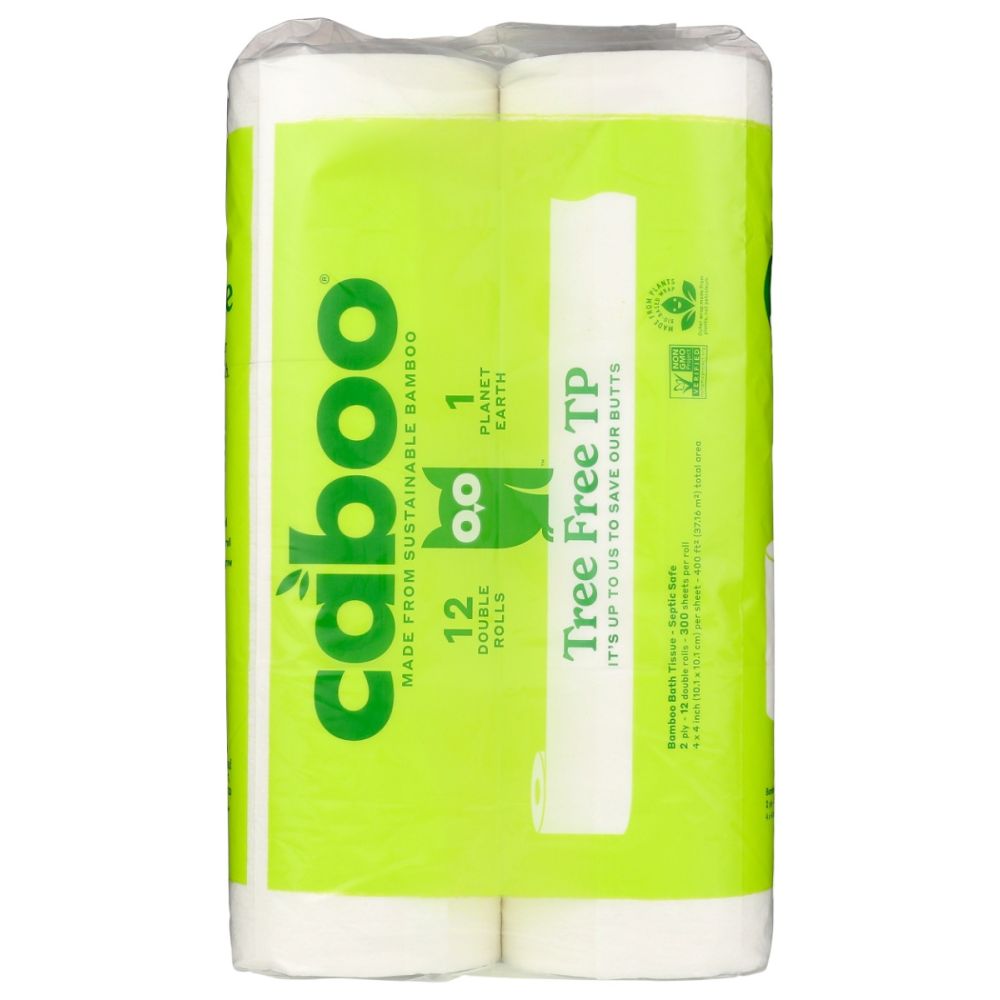 CABOO: Tree Free Bamboo Toilet Paper 12Pk 300 Sheets, 1 ea