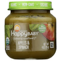 HAPPY BABY Apples and Spinach Jar Baby Food - 4 oz | Organic & Healthy