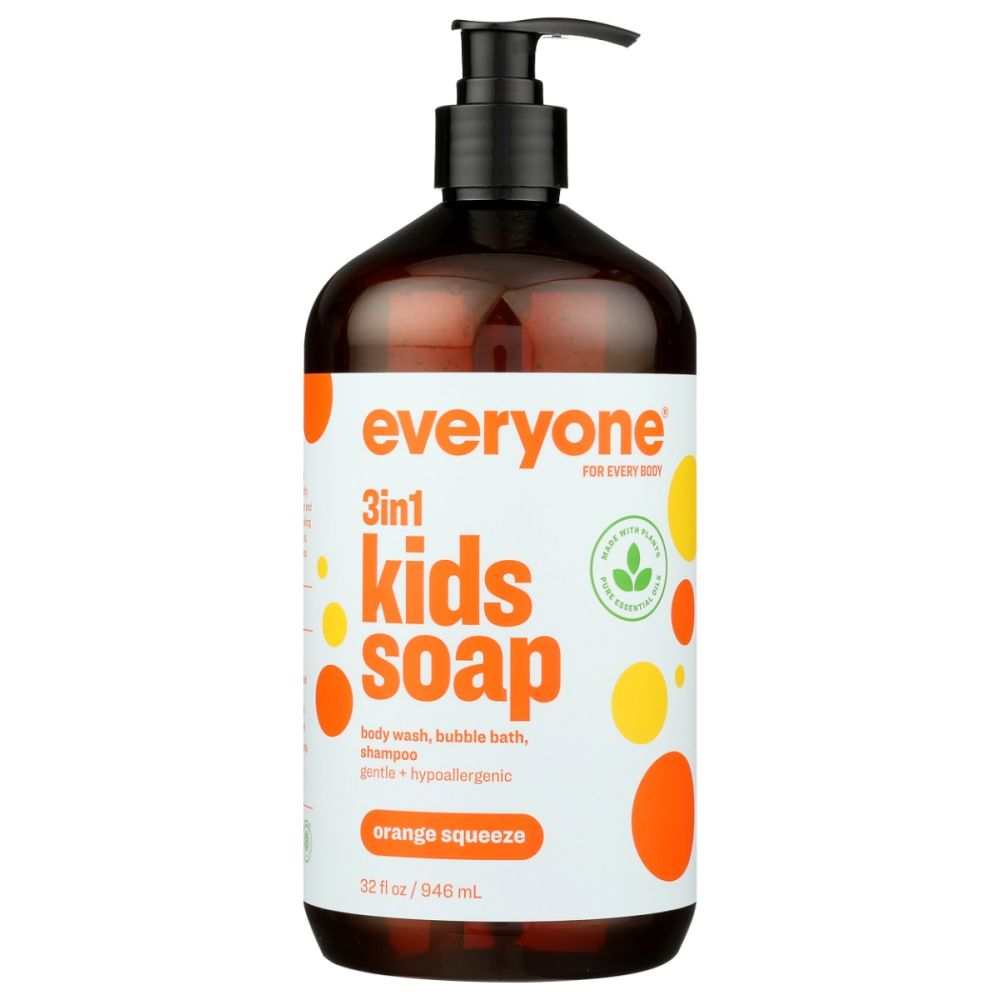 Everyone Orange Squeeze Kids 3in1 Soap - 32 oz - Gentle & Versatile