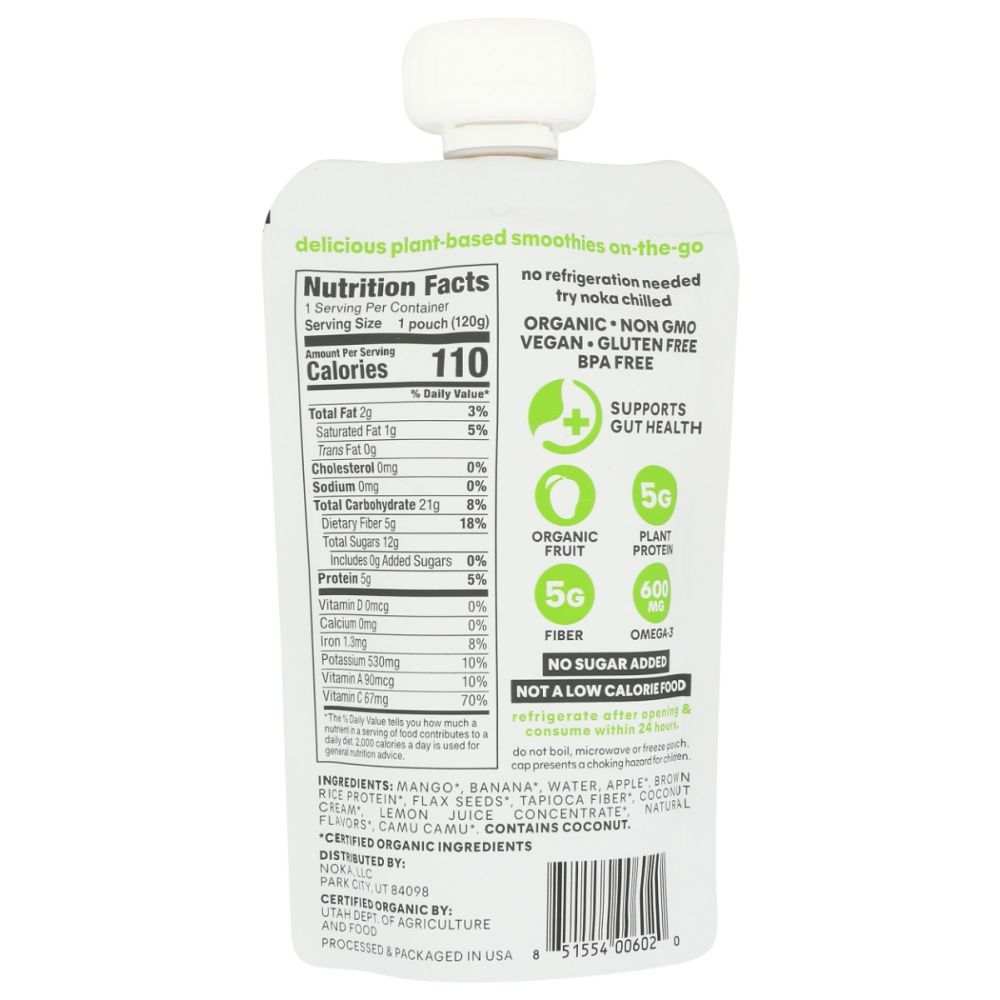 NOKA Mango Coconut Superfood Smoothie - Natural | Boosts Energy & Mood