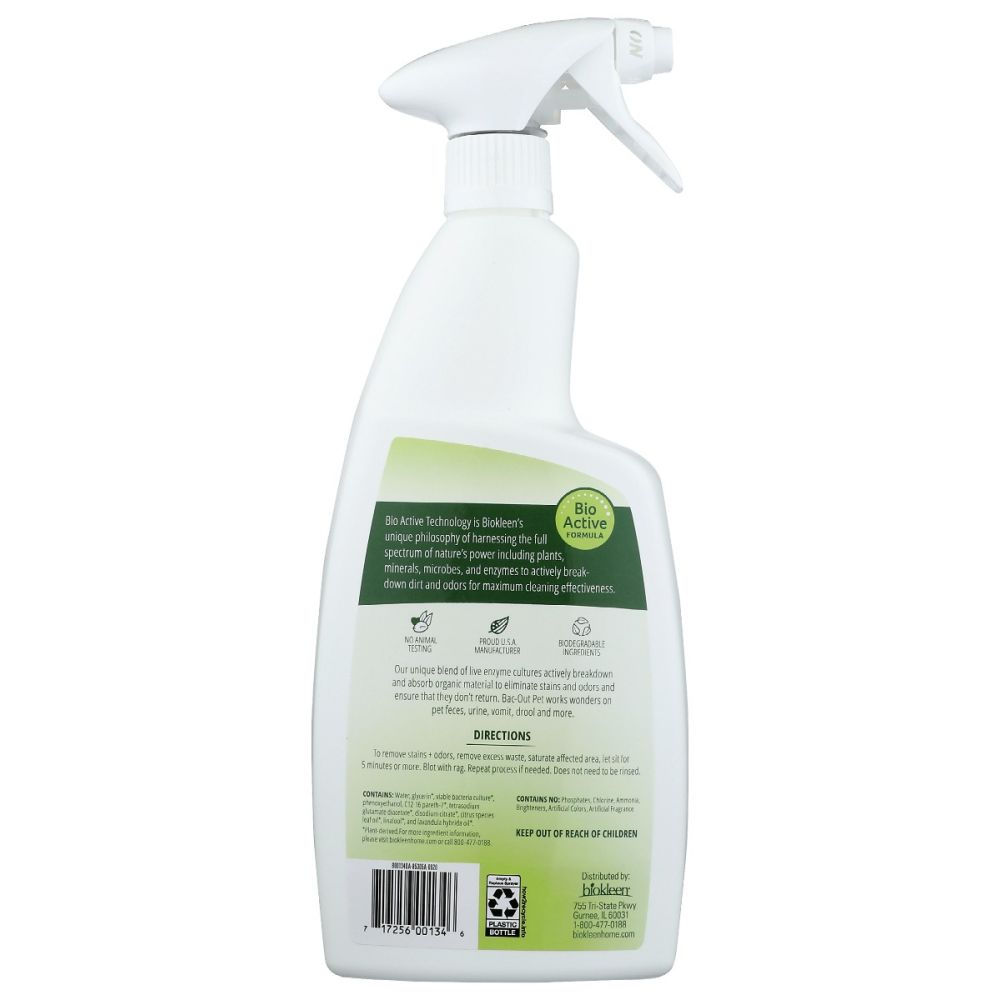 BIOKLEEN: Lavender Lime Bac-Out Pet Stain & Odor Remover Foaming Spray, 32 fo