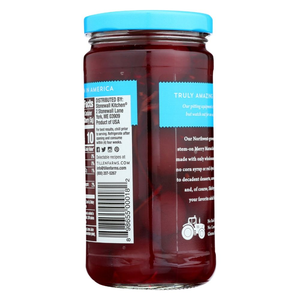 TILLEN FARMS: Merry Maraschino Cherries Pitted and Stem On, 13.5 oz