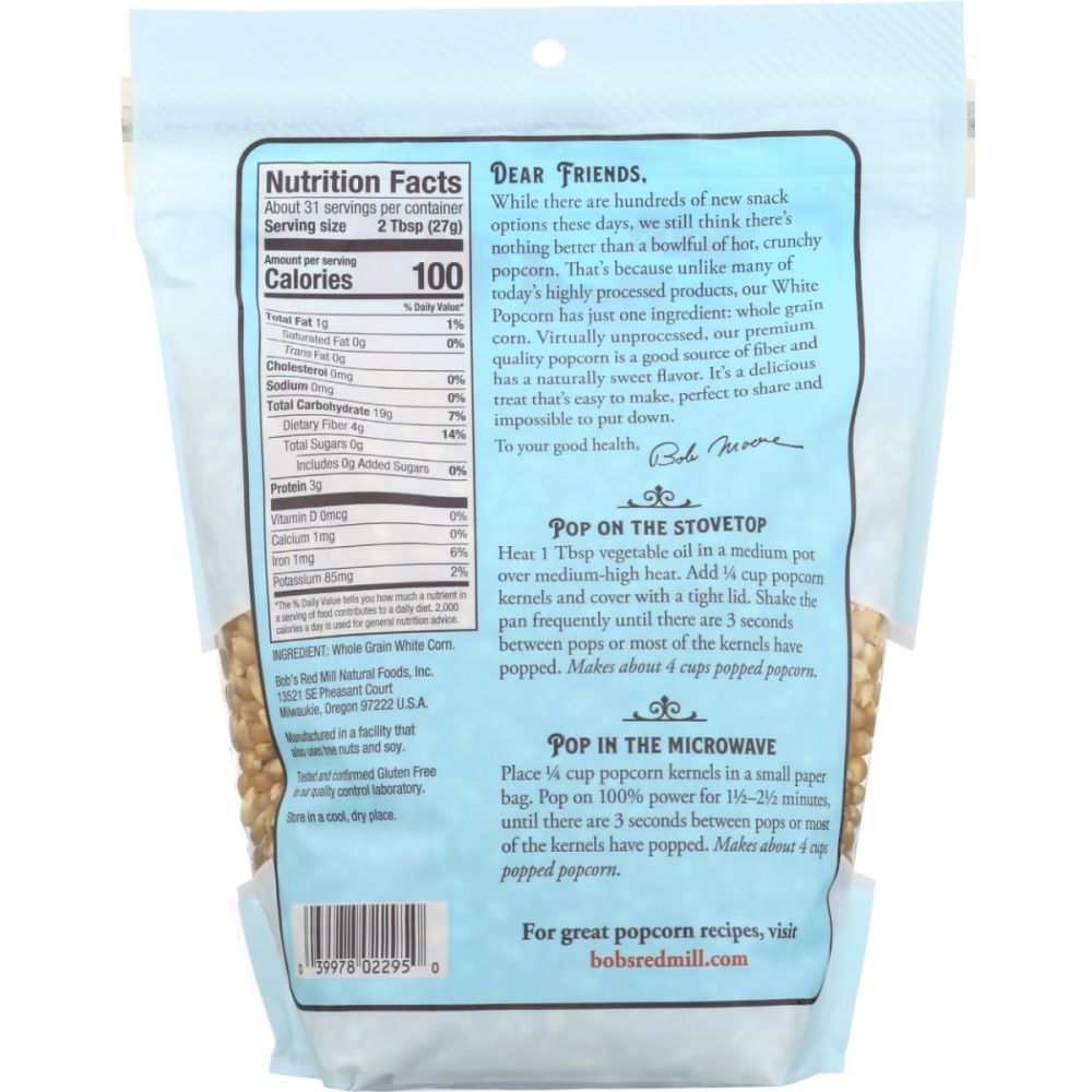 BOBS RED MILL: White Popcorn, 30 oz