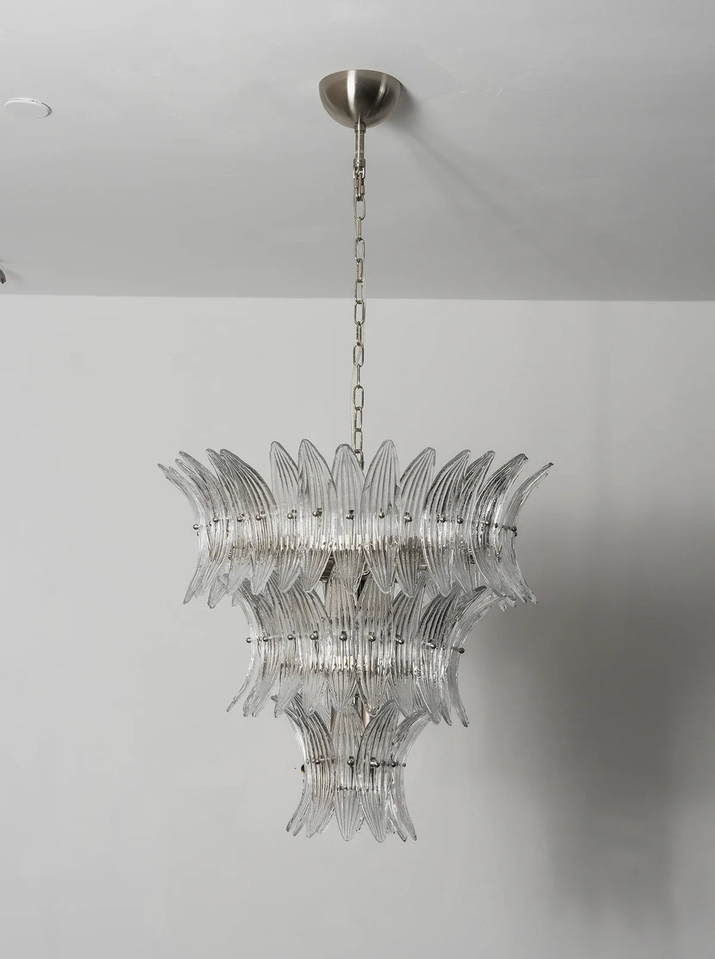 Palm Leaves Transparent Glass Chandelier
