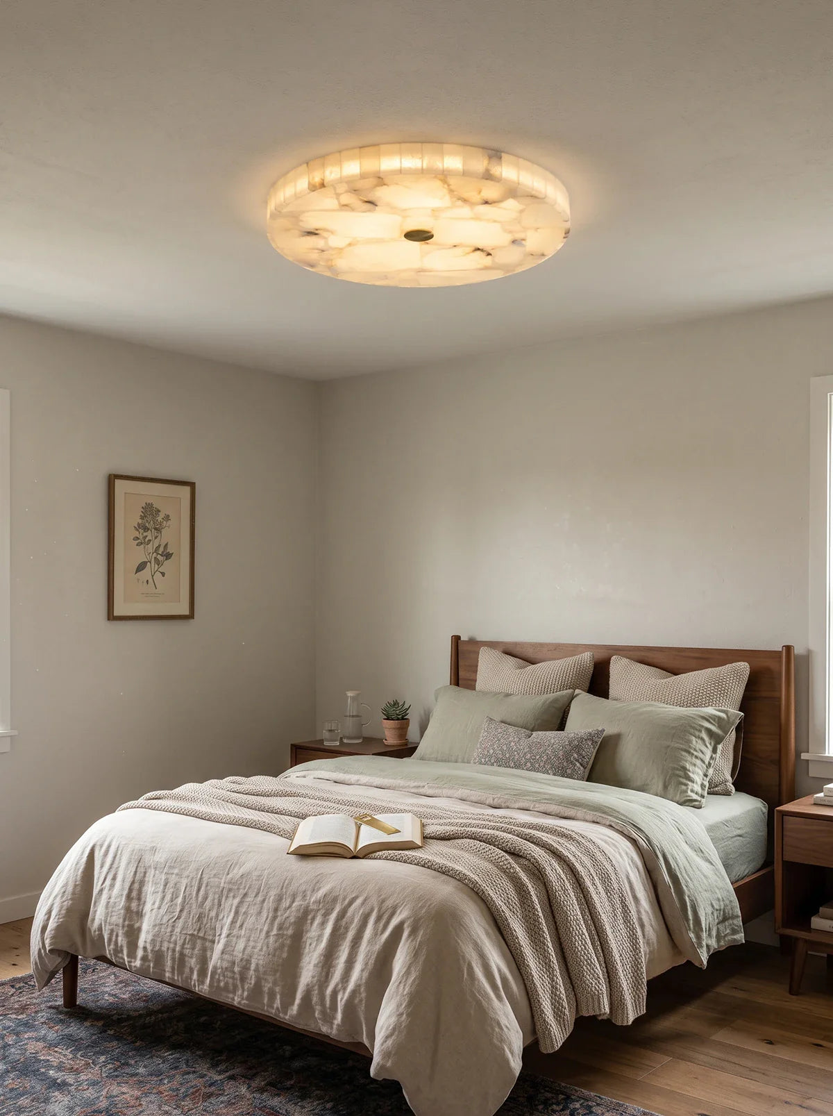 Alabaster Round Ceiling Lamp