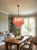 Star Shaped Tube Red Clouds Glass Chandelier