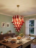 Vintage Red Murano Petals Chandelier